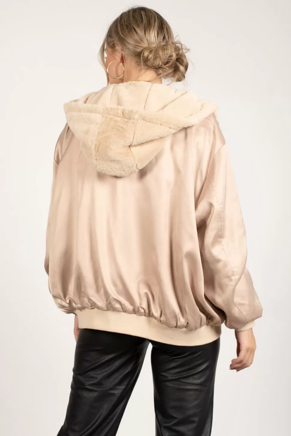 Jackets*Tobi Either Way Works Reversible Faux Fur Jacket Beige