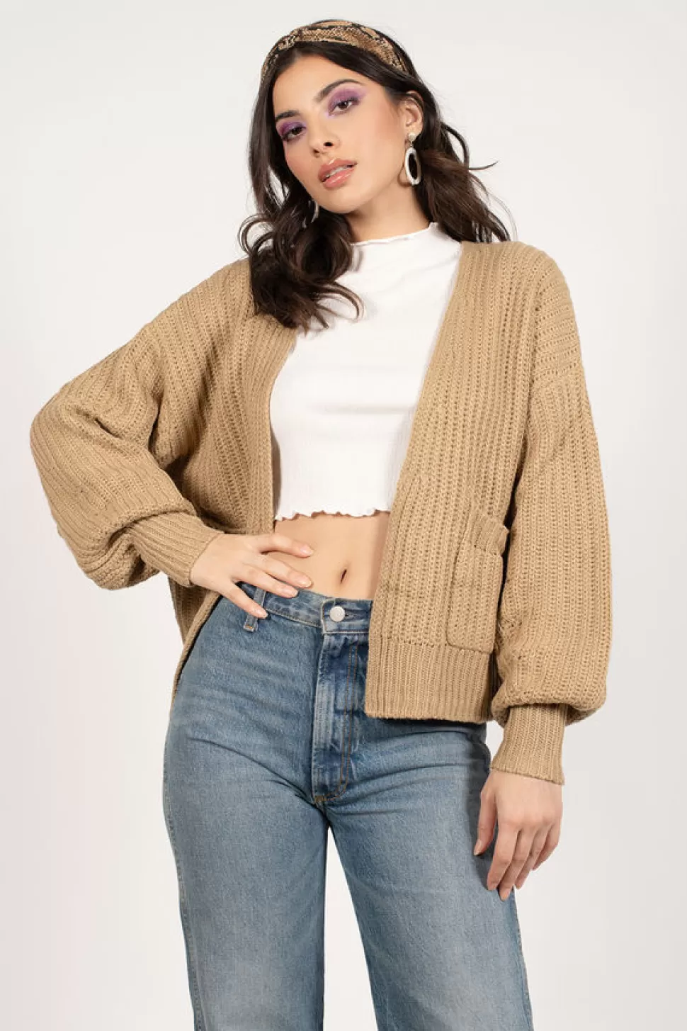 Long Sleeve Tops*Tobi Elijah Open Front Sweater Cardigan Tan