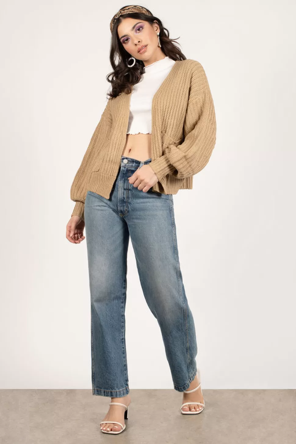 Long Sleeve Tops*Tobi Elijah Open Front Sweater Cardigan Tan