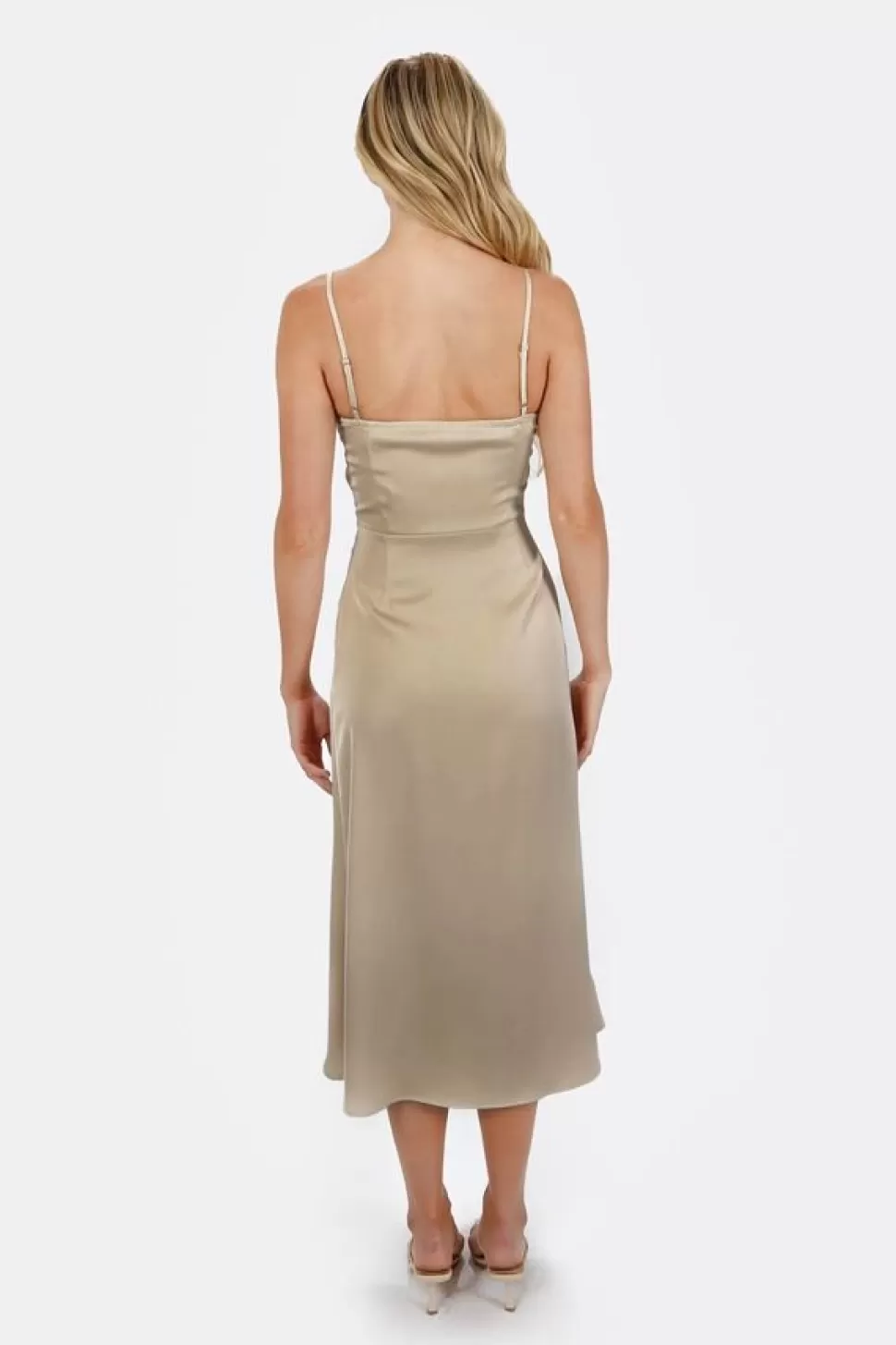 Black Tie & Evening Dresses*Tobi Ellianne Ivory Midi Dress With Spaghetti Straps Nude