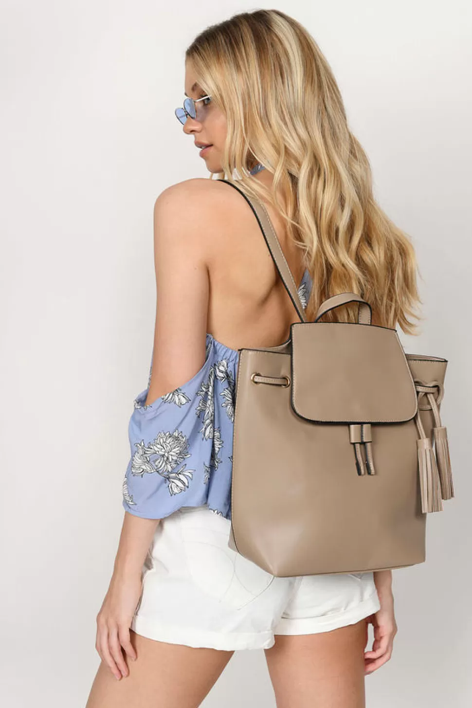 Bags*Tobi Eunice Faux Leather Backpack Khaki | Black