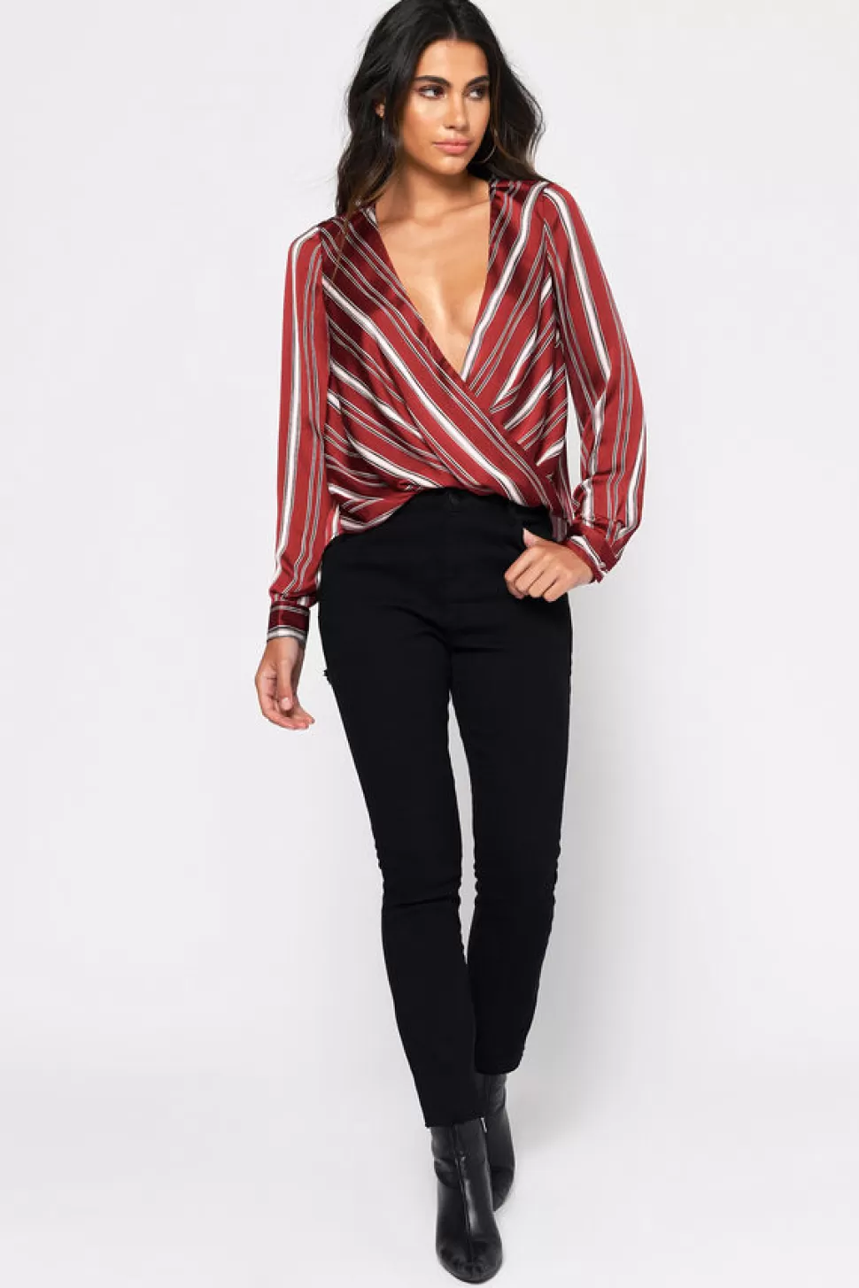 Blouses & Shirts*Tobi Fair Play Blouse Wine | Black