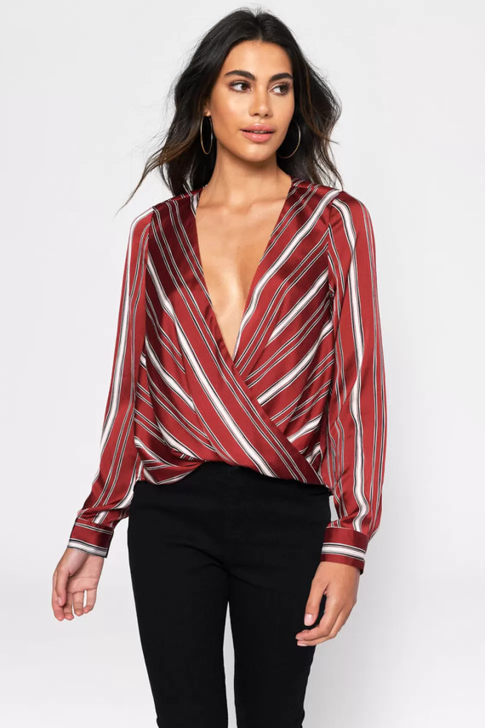 Blouses & Shirts*Tobi Fair Play Blouse Wine | Black