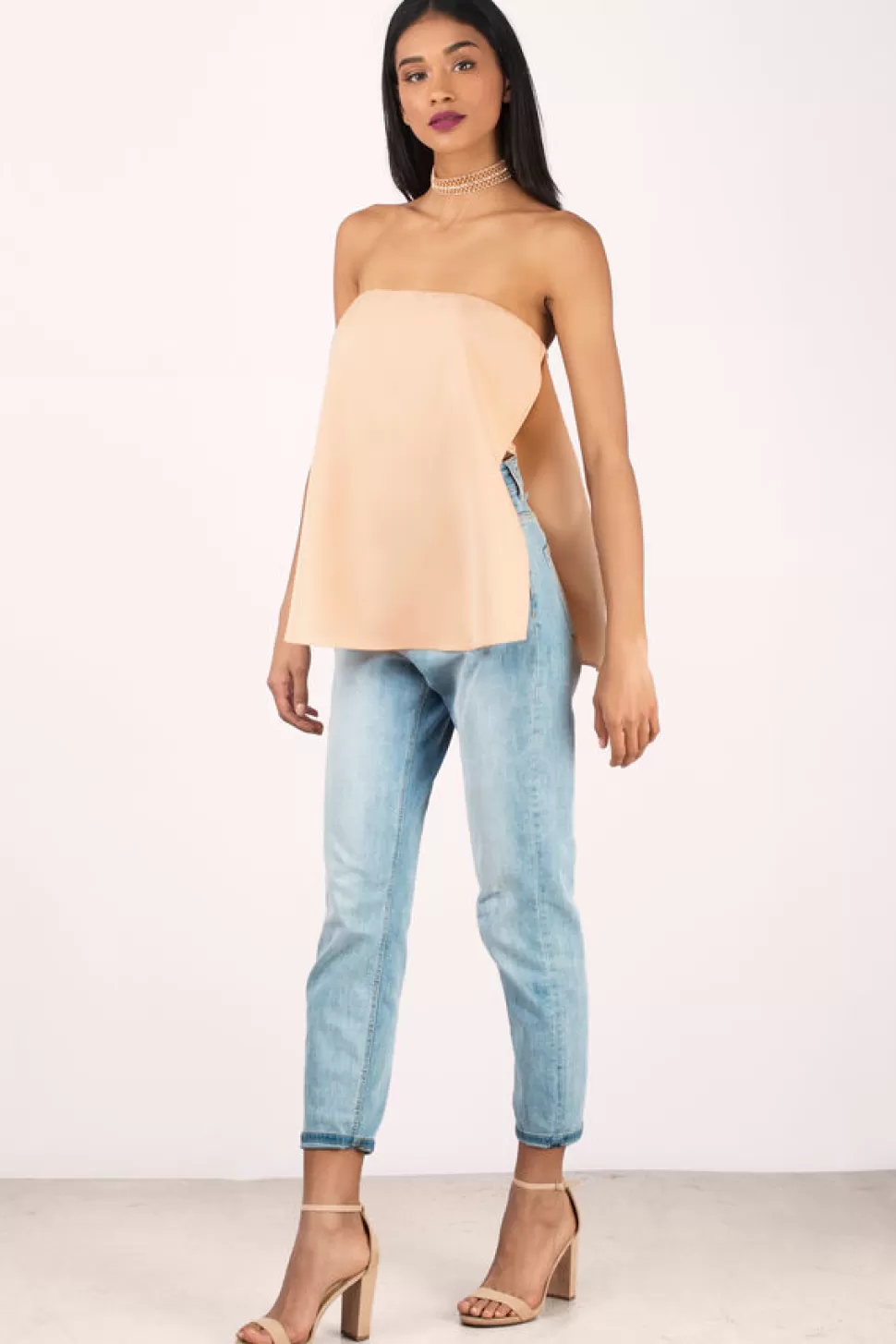 Going Out Tops*Tobi Farah Strapless Top Toast