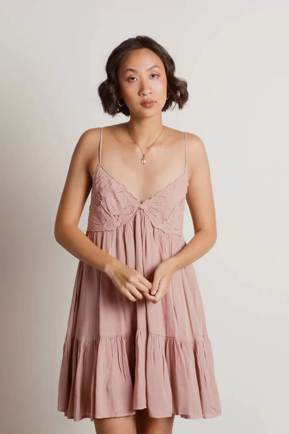 Shift Dresses*Tobi Feeling Good Crinkle Gauze Flowy Dress Rose