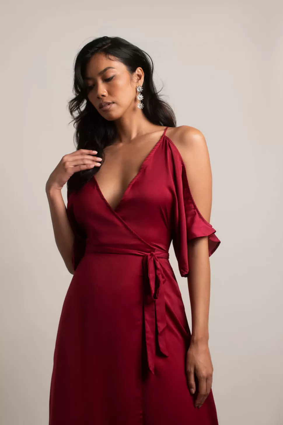 Cut Out Dresses*Tobi Feeling The Night Maxi Dress Wine