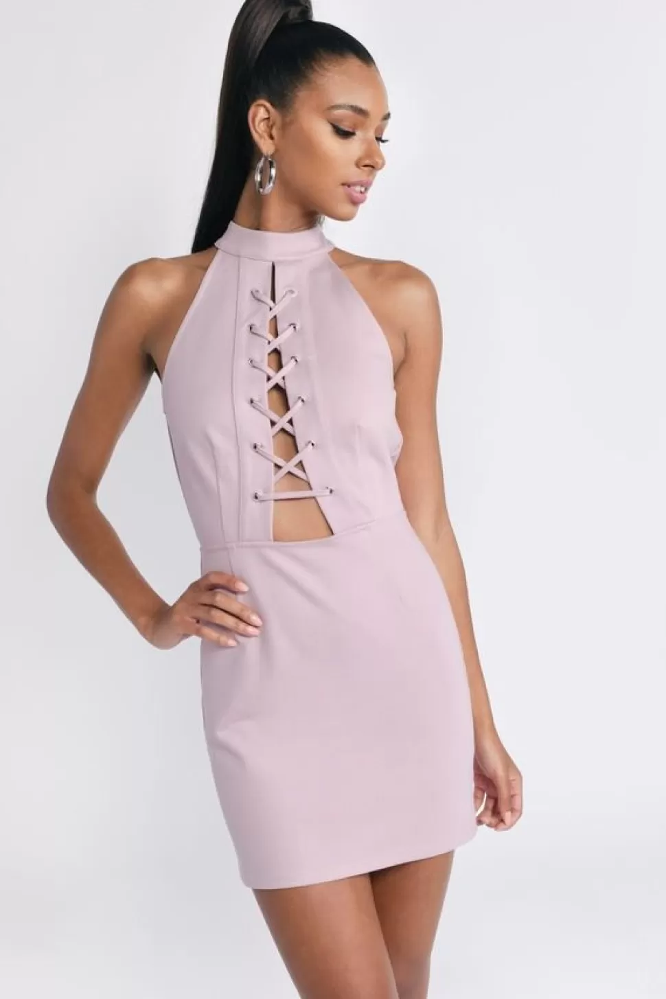 Bodycon Dresses*Tobi Forever Lace Up Bodycon Dress Mauve