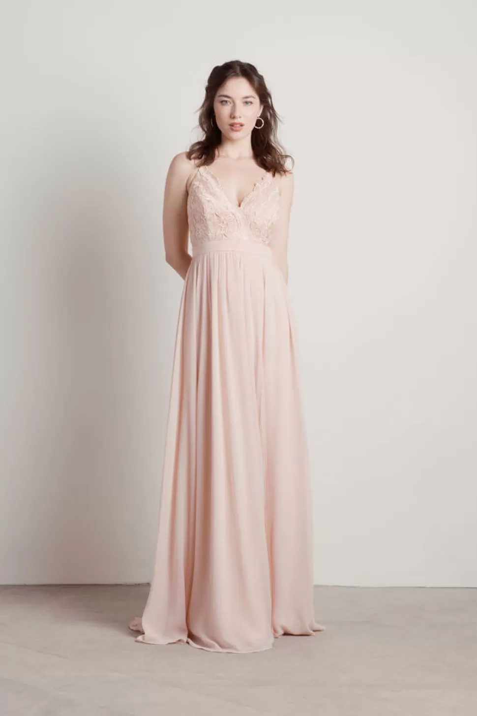 Black Tie & Evening Dresses*Tobi Forget Me Not X-Back Lace Maxi Dress Blush