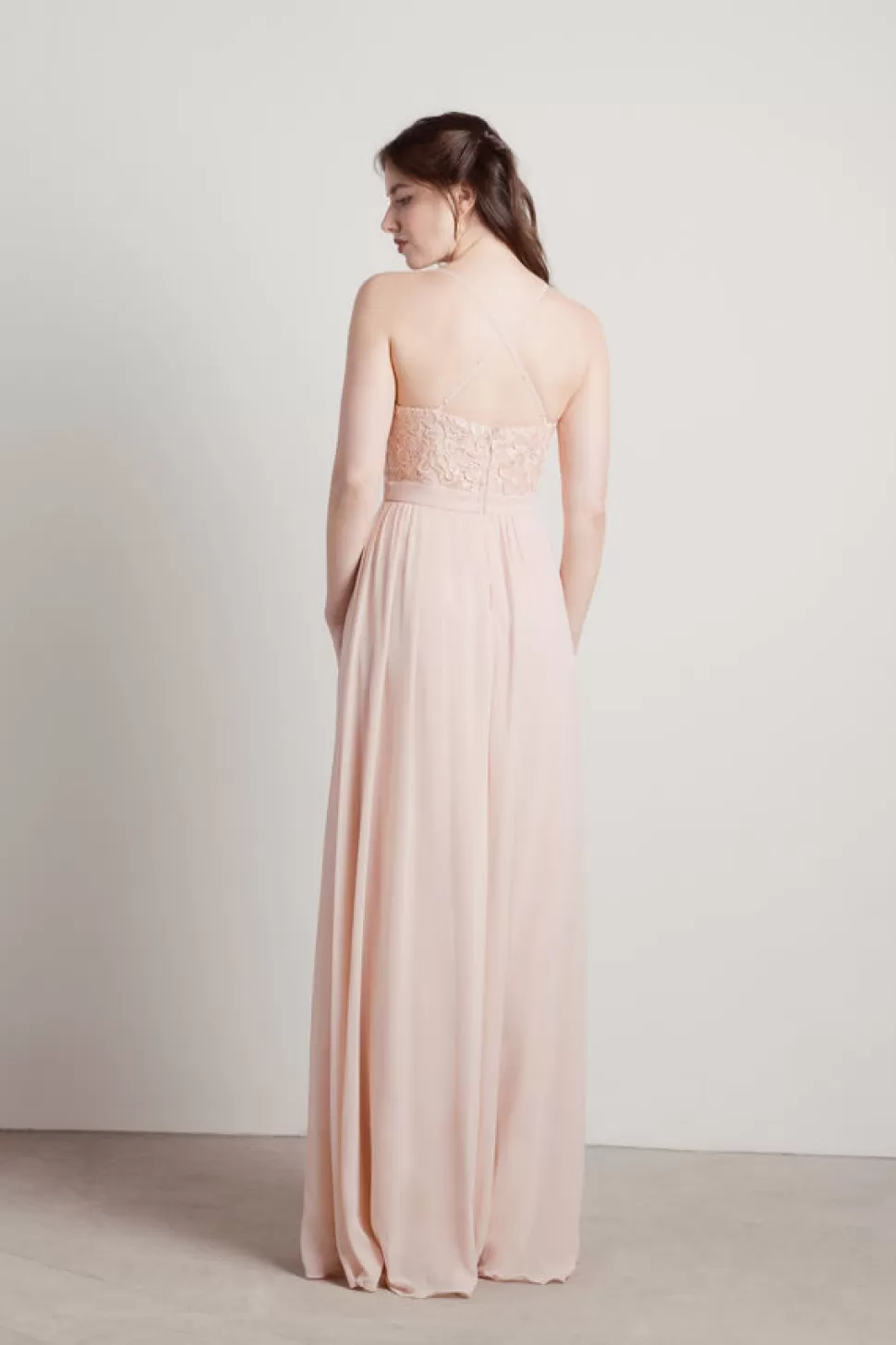 Black Tie & Evening Dresses*Tobi Forget Me Not X-Back Lace Maxi Dress Blush