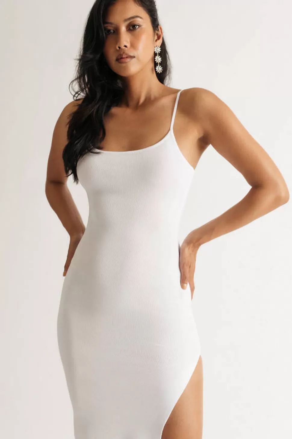 Bodycon Dresses*Tobi Forget My Name Ribbed Bodycon Midi Dress Off White