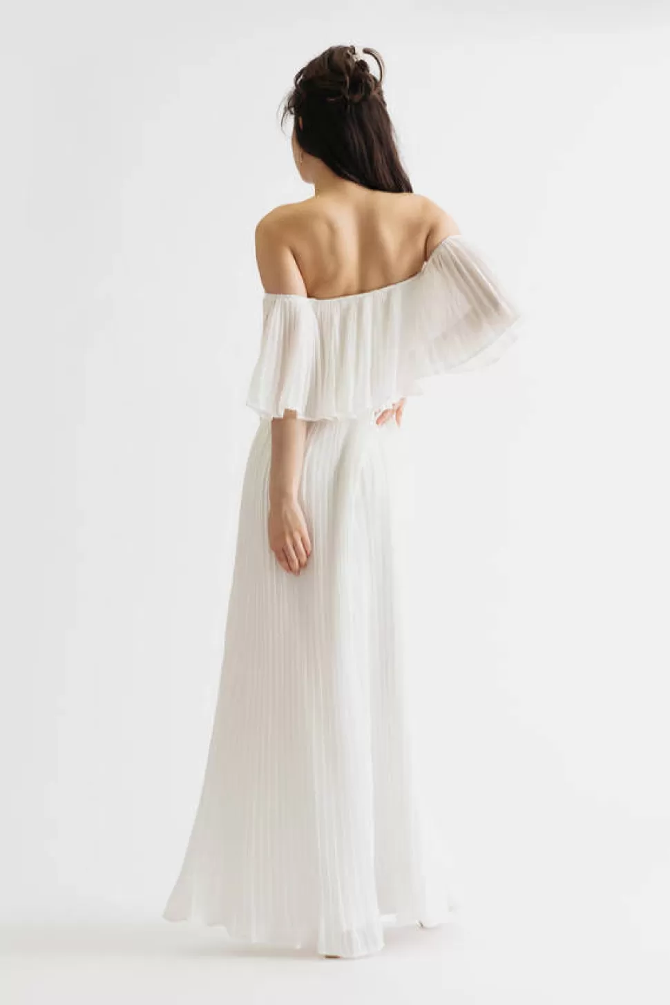 Black Tie & Evening Dresses*Tobi Free Spirited Pleated Off Shoulder Tube Maxi Dress Ivory