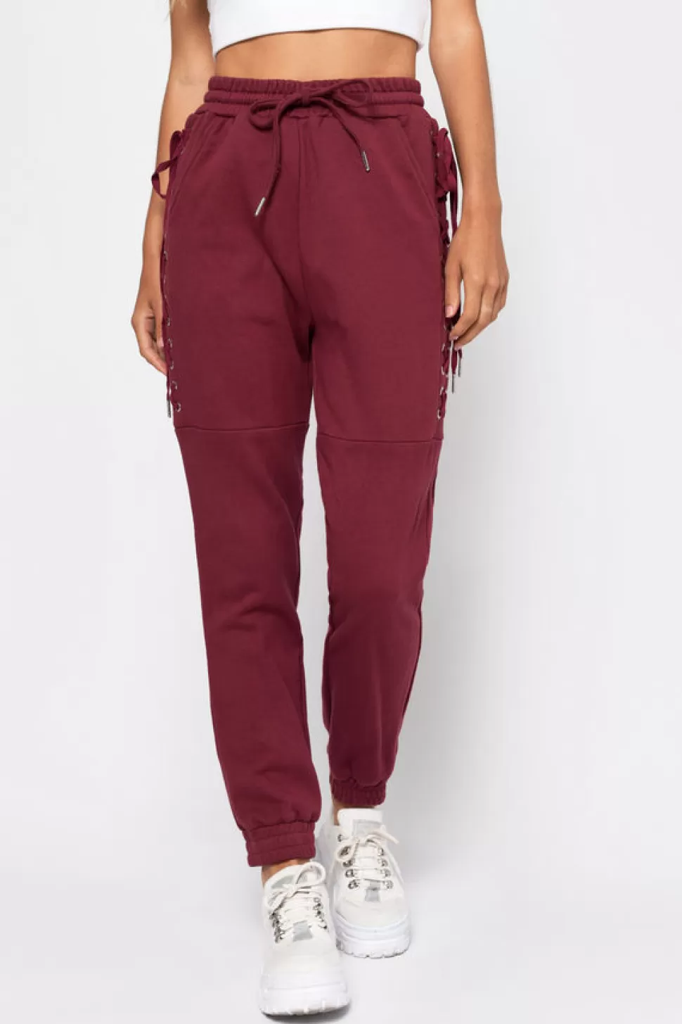 Pants*Tobi French Kiss Terry Jogger Wine | Black