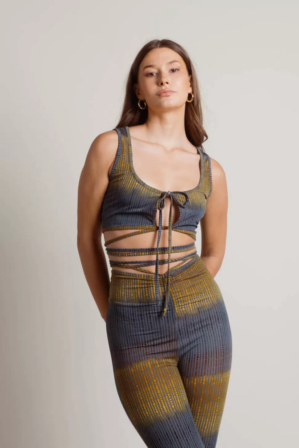 Crop Tops*Tobi Fun Night Out Strappy Crop Top Grey Multi