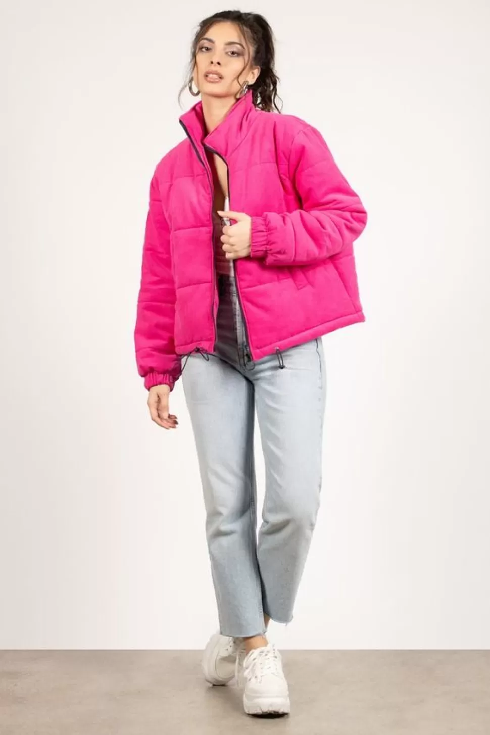 Jackets*Tobi Get Over It Puffer Jacket Pink