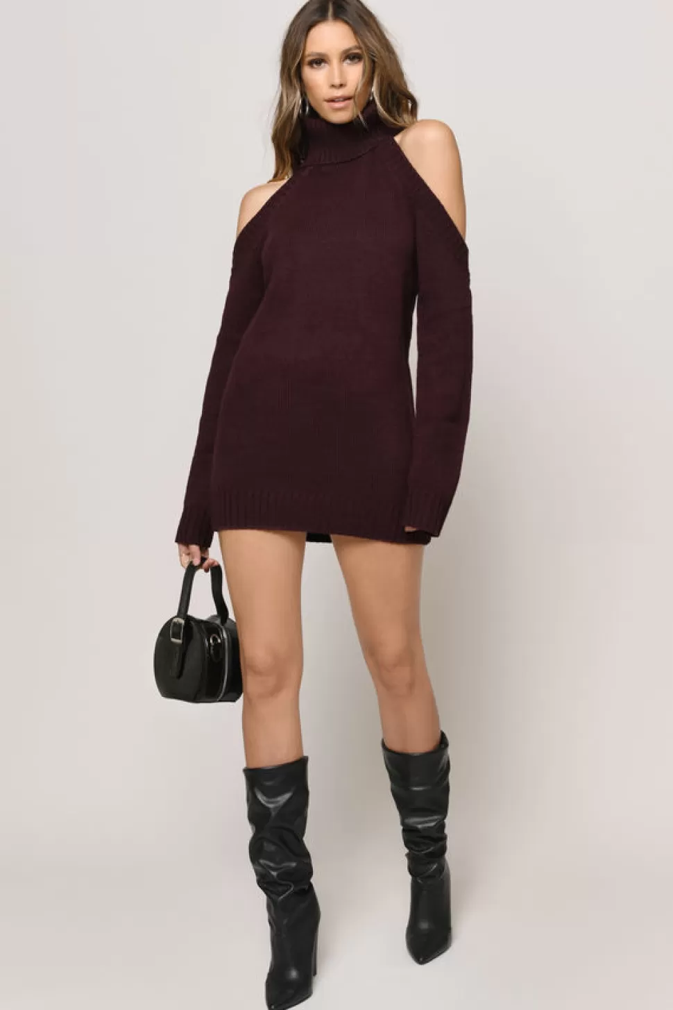 Shift Dresses*Tobi Give Love Sweater Dress Wine