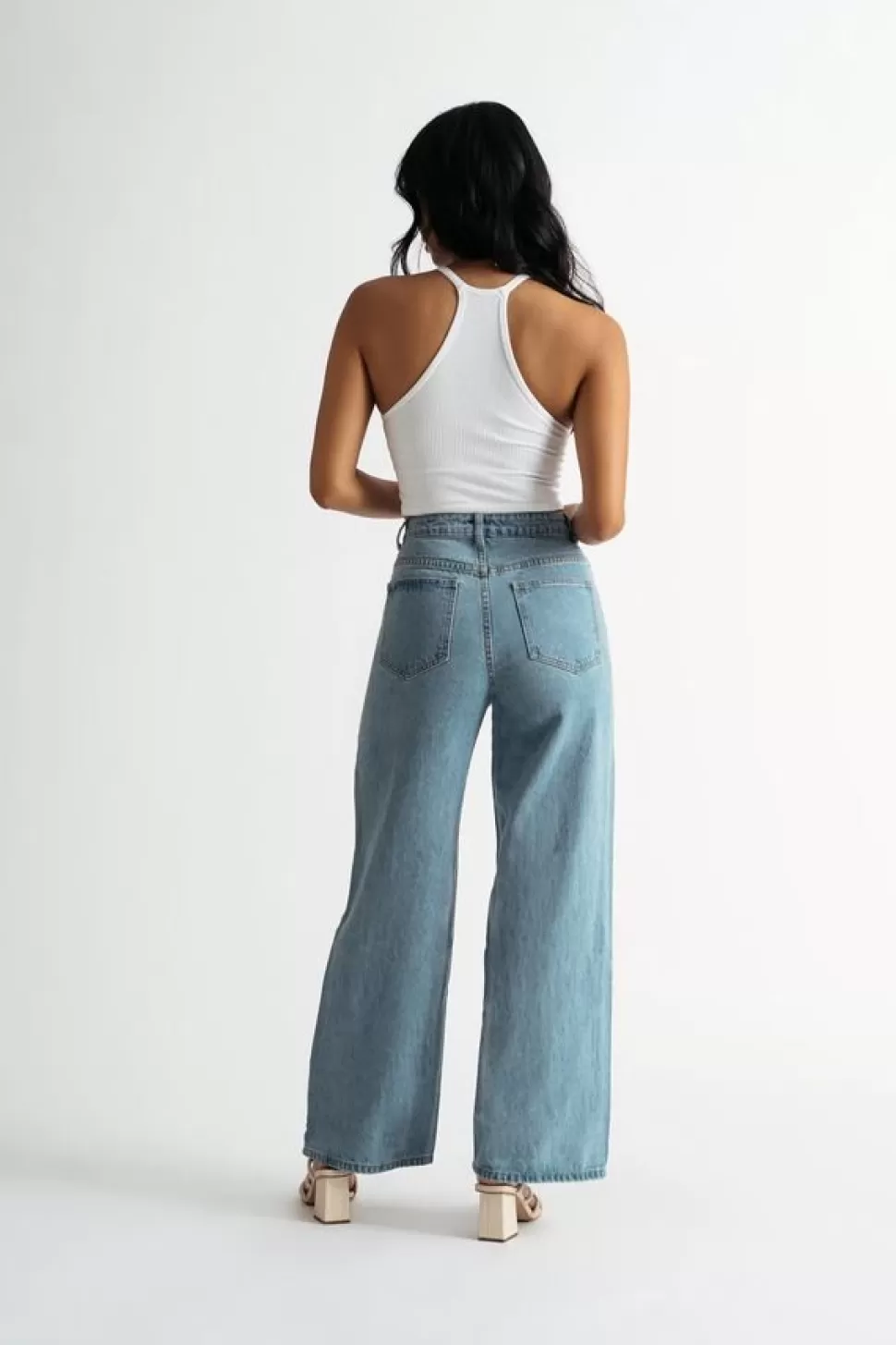 Pants*Tobi Glassell Park High Waisted Wide Leg Jeans Medium Wash