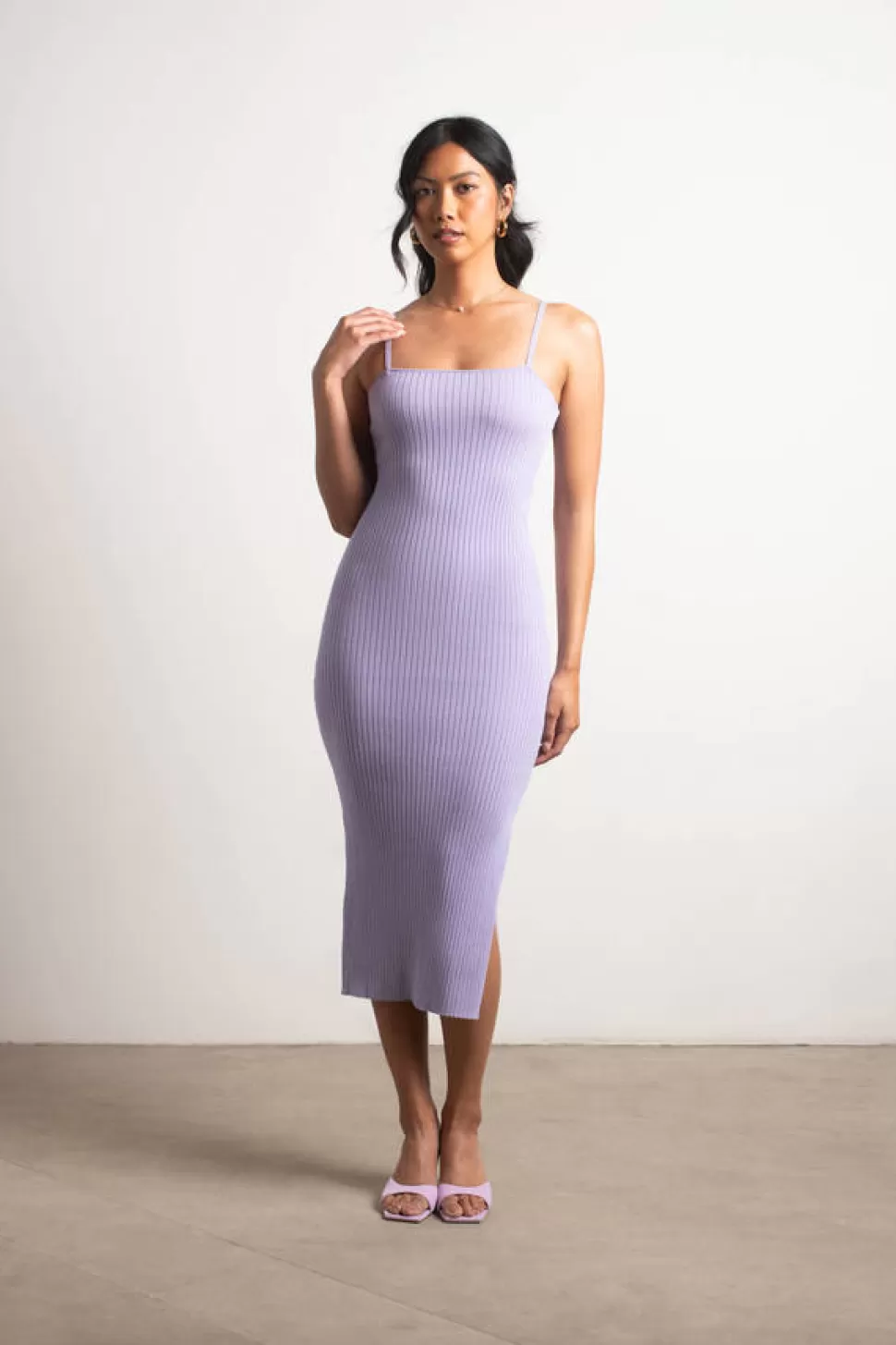 Bodycon Dresses*Tobi Go Figure Slit Bodycon Midi Dress Purple | Orange