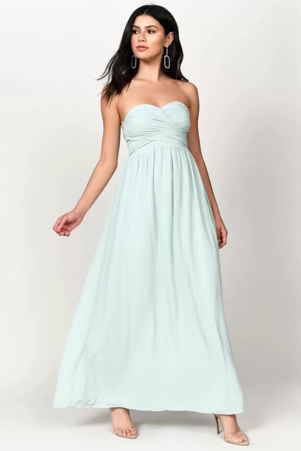 Black Tie & Evening Dresses*Tobi Go Glam Strapless Maxi Dress Mint | Dusty Purple | Emerald