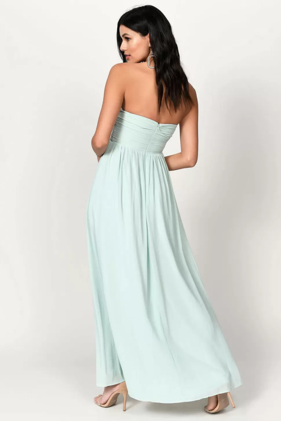 Black Tie & Evening Dresses*Tobi Go Glam Strapless Maxi Dress Mint | Dusty Purple | Emerald