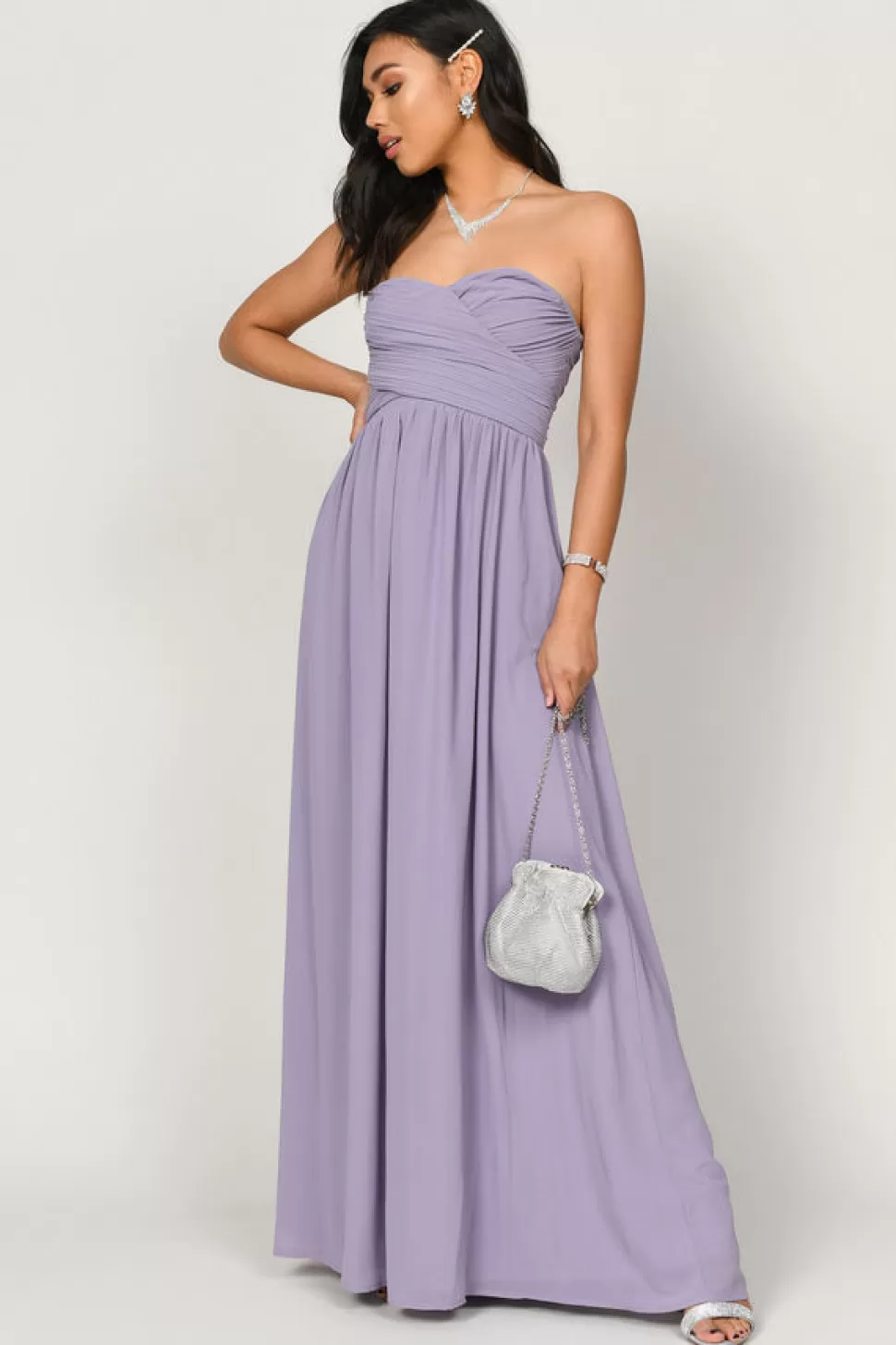 Black Tie & Evening Dresses*Tobi Go Glam Strapless Maxi Dress Mint | Dusty Purple | Emerald