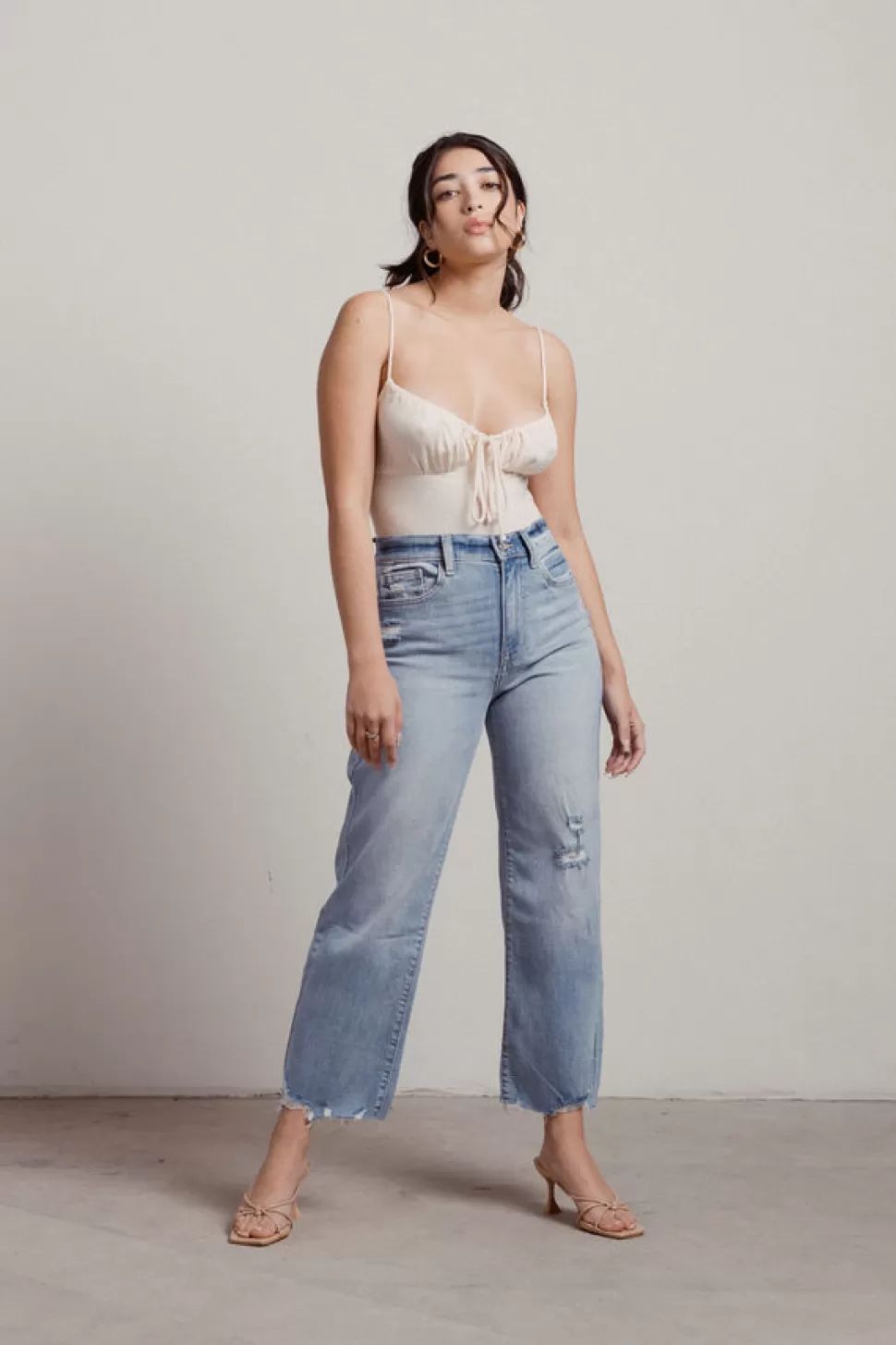 Denim*Tobi Gramercy High Rise Wide Leg Crop Jeans Light Wash