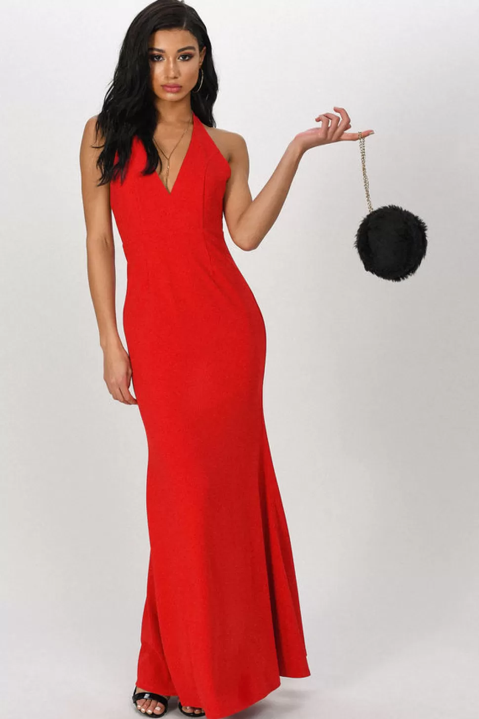 Black Tie & Evening Dresses*Tobi Hailey Halter Maxi Dress Red