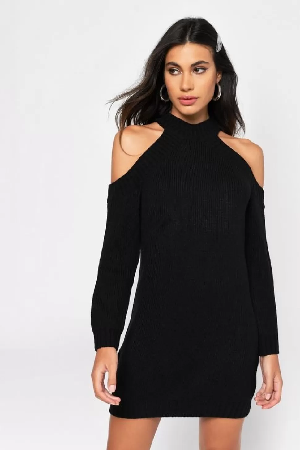 Cut Out Dresses*Tobi Half Thought Sweater Dress Black | Vintage Blue