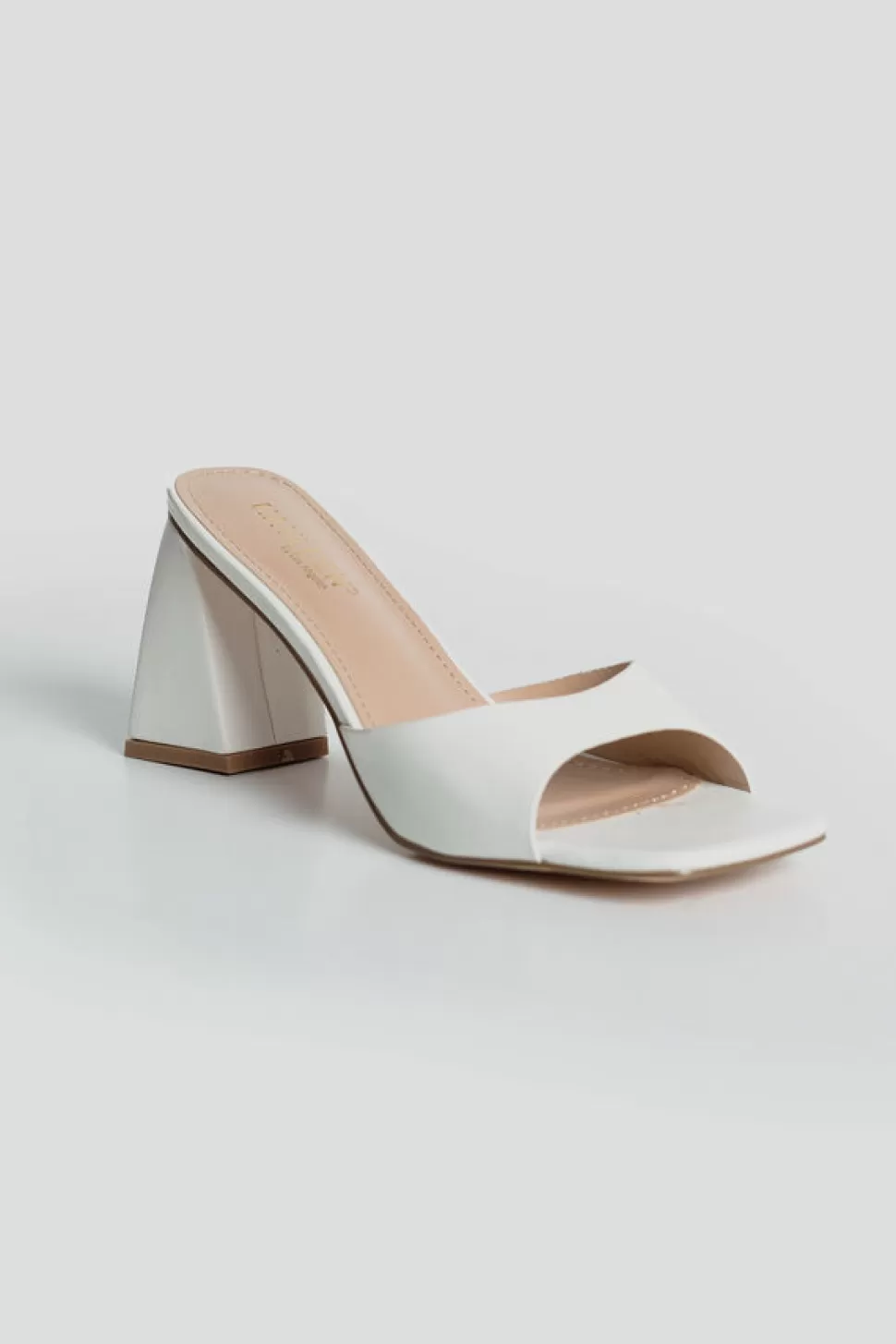 Shoes*Tobi Halo Pu Leather Block Heel White | Black