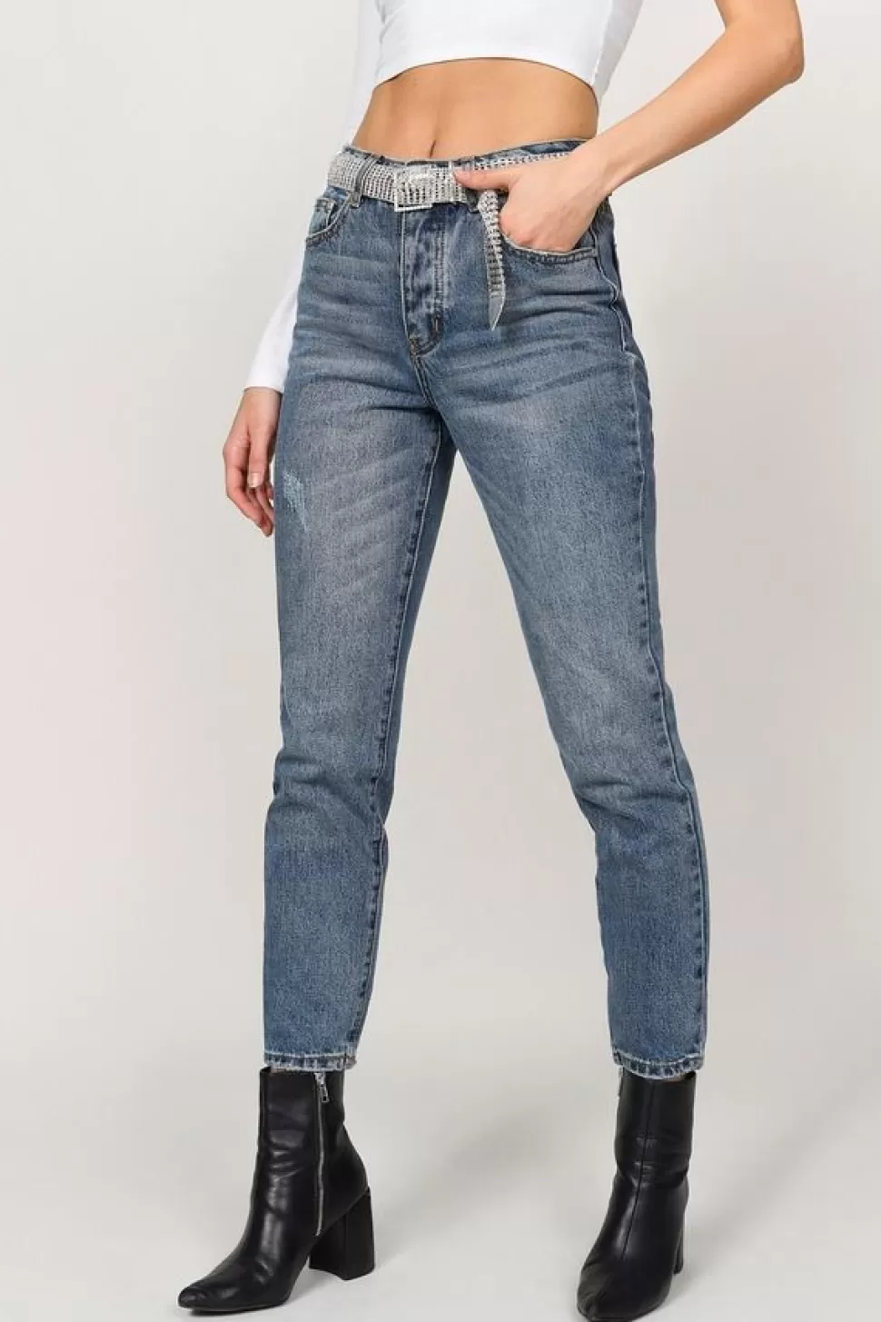 Denim*Tobi Hauser High Rise Girlfriend Jean Light Wash