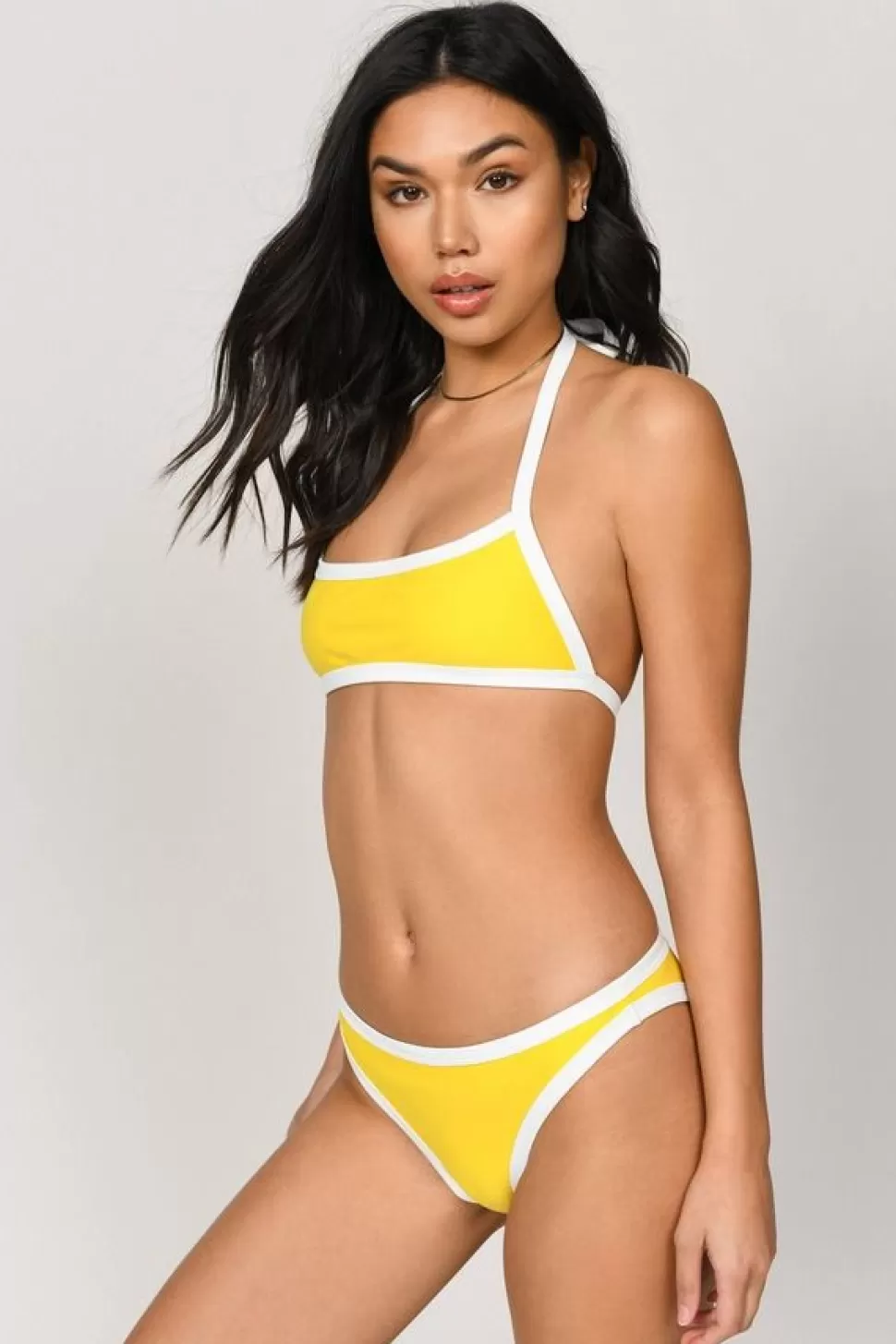 Bikinis*Tobi Heather Bikini Bottom Yellow And White | Red And Pink