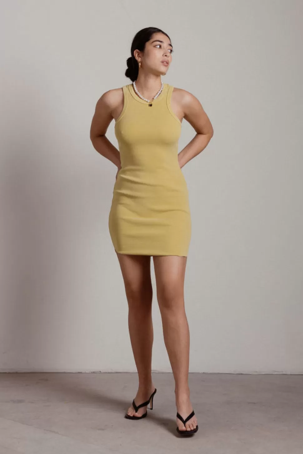 Casual Dresses*Tobi Henri Ribbed Bodycon Dress Citron Yellow