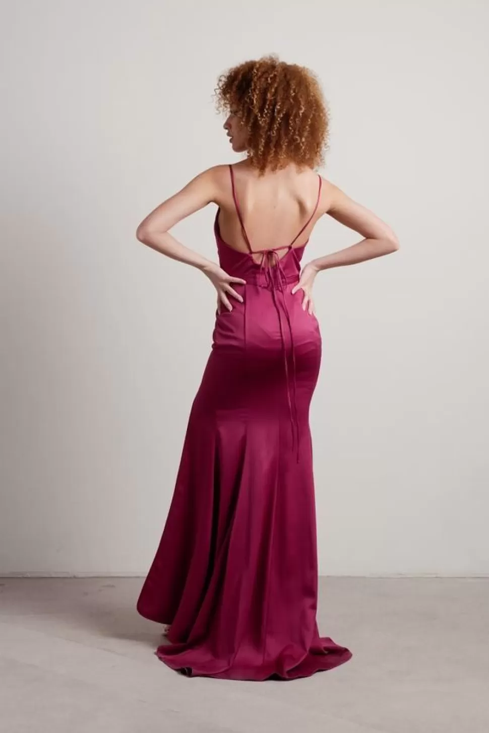 Black Tie & Evening Dresses*Tobi High Waters High Slit Maxi Dress Magenta