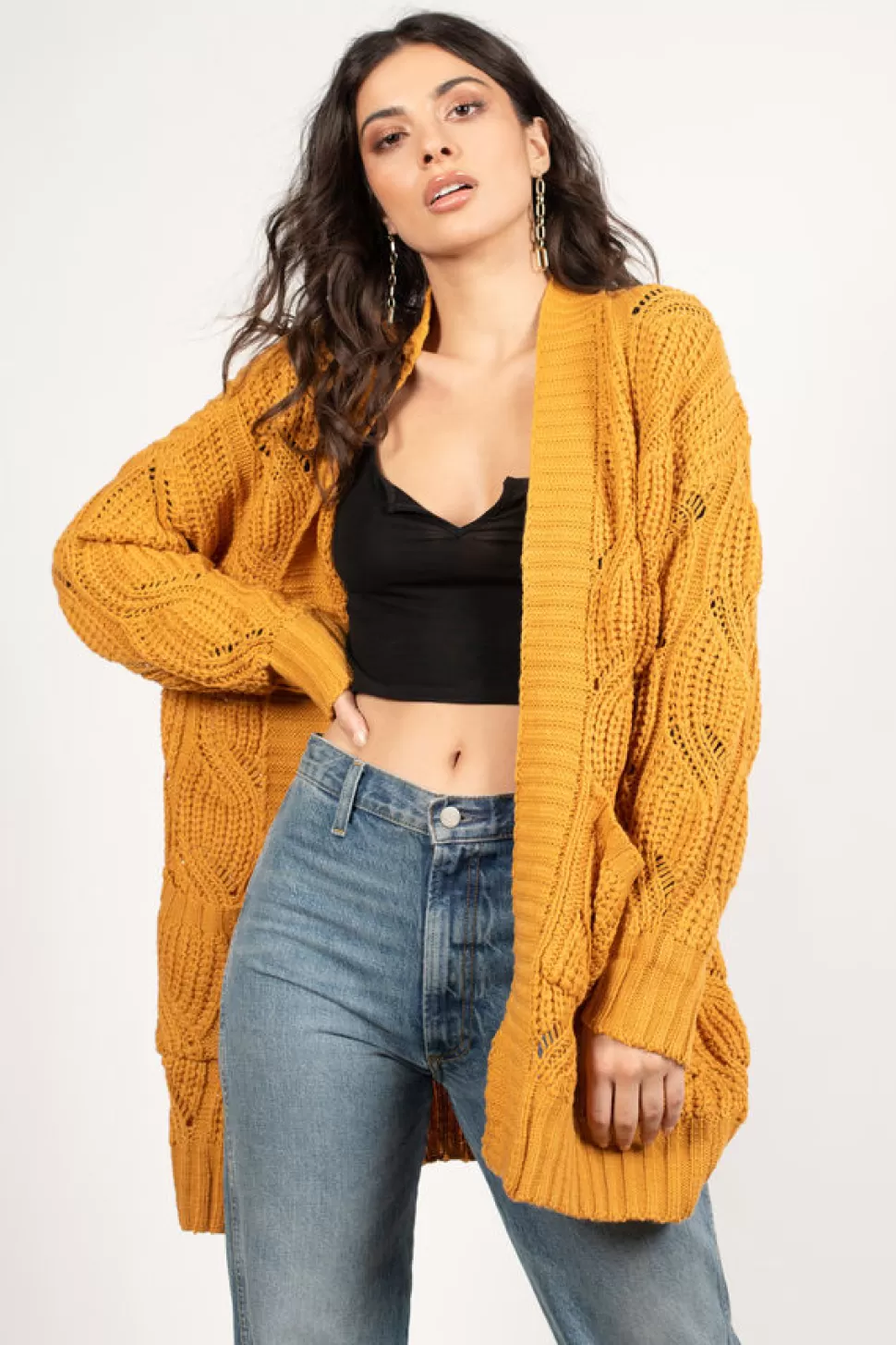 Jackets*Tobi Hometown Girl Chunky Cardigan Marigold