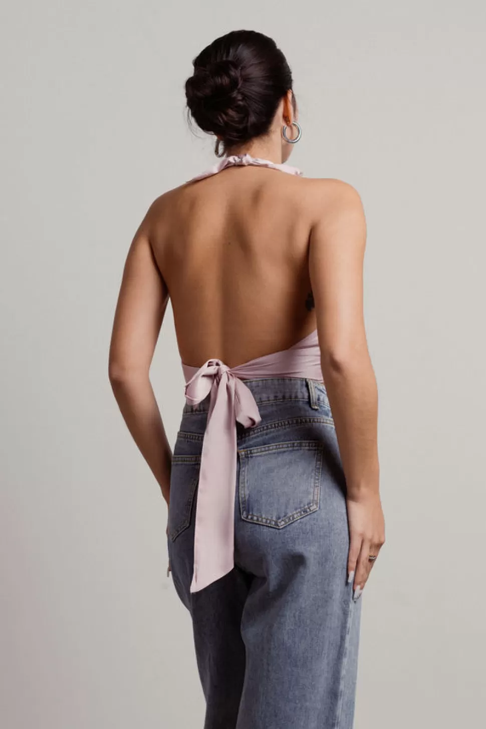 Sexy Tops*Tobi How Classy Satin Halter Crop Top Pink