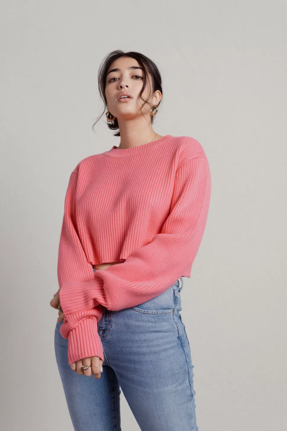 Pink Tops*Tobi I Need This Candy Ribbed Crop Sweater Pink