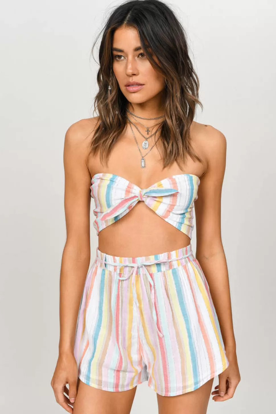 Crop Tops*Tobi I Want It Tie Front Crop Top Multi