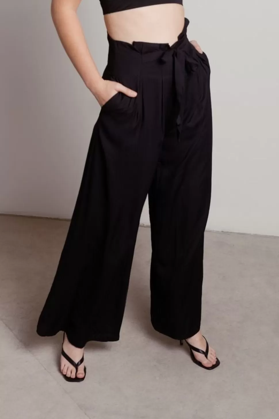 Pants*Tobi Inside Look Wide Leg Pants Black