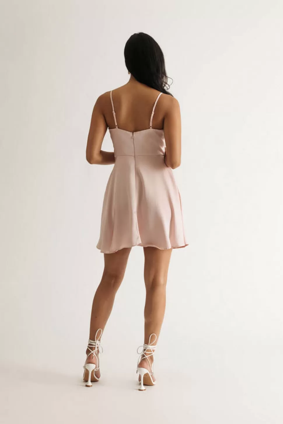 Skater Dresses*Tobi Isabelle Cowl Neck Satin Skater Mini Dress Blush | Sage