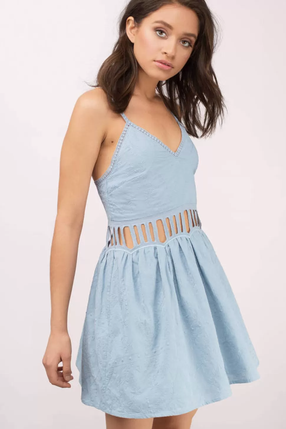 Cut Out Dresses*Tobi Jasmina Mini Dress Powder Blue