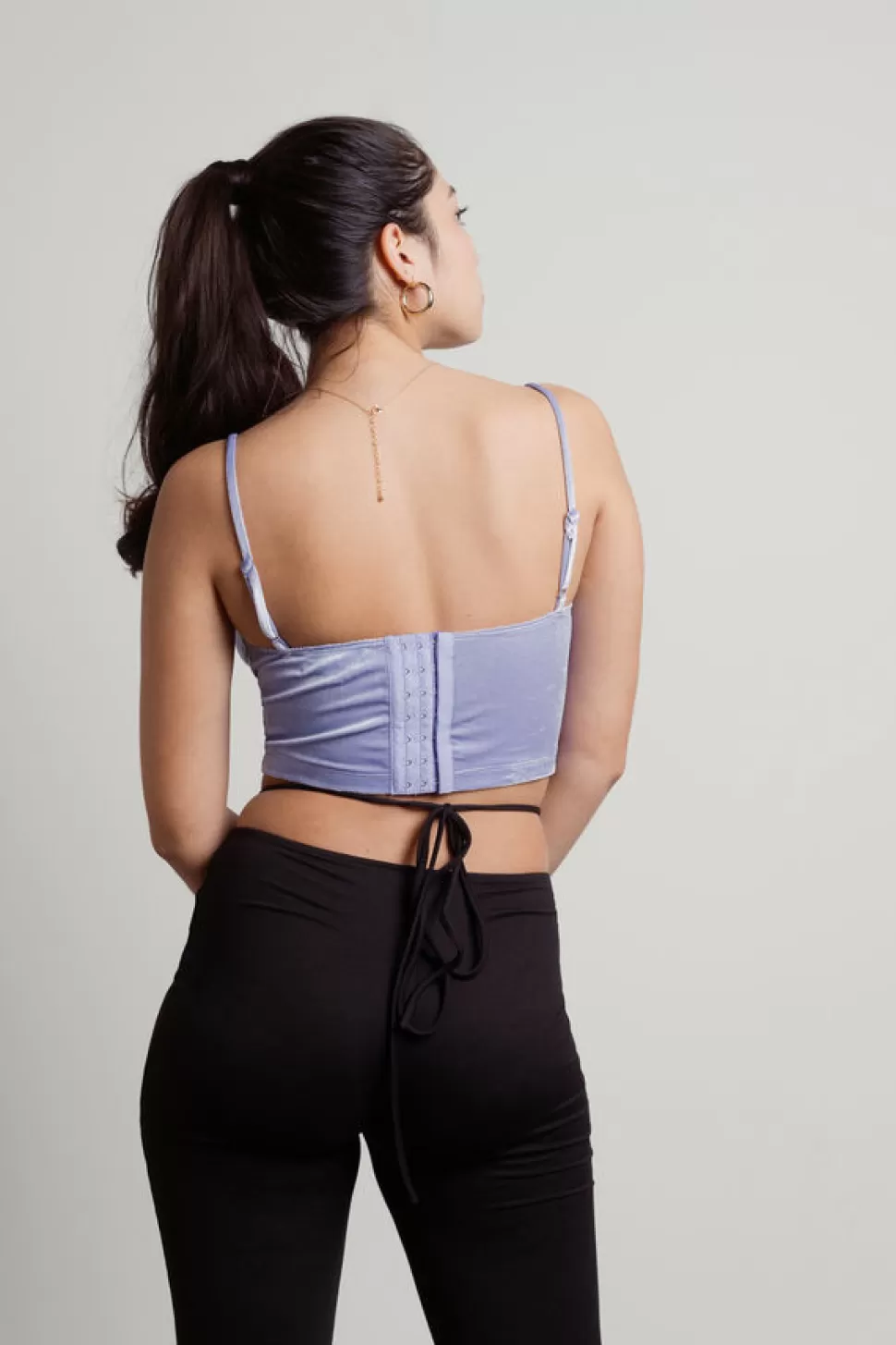 Corsets & Bustiers*Tobi Jenny Velvet Bustier Crop Top Lavender