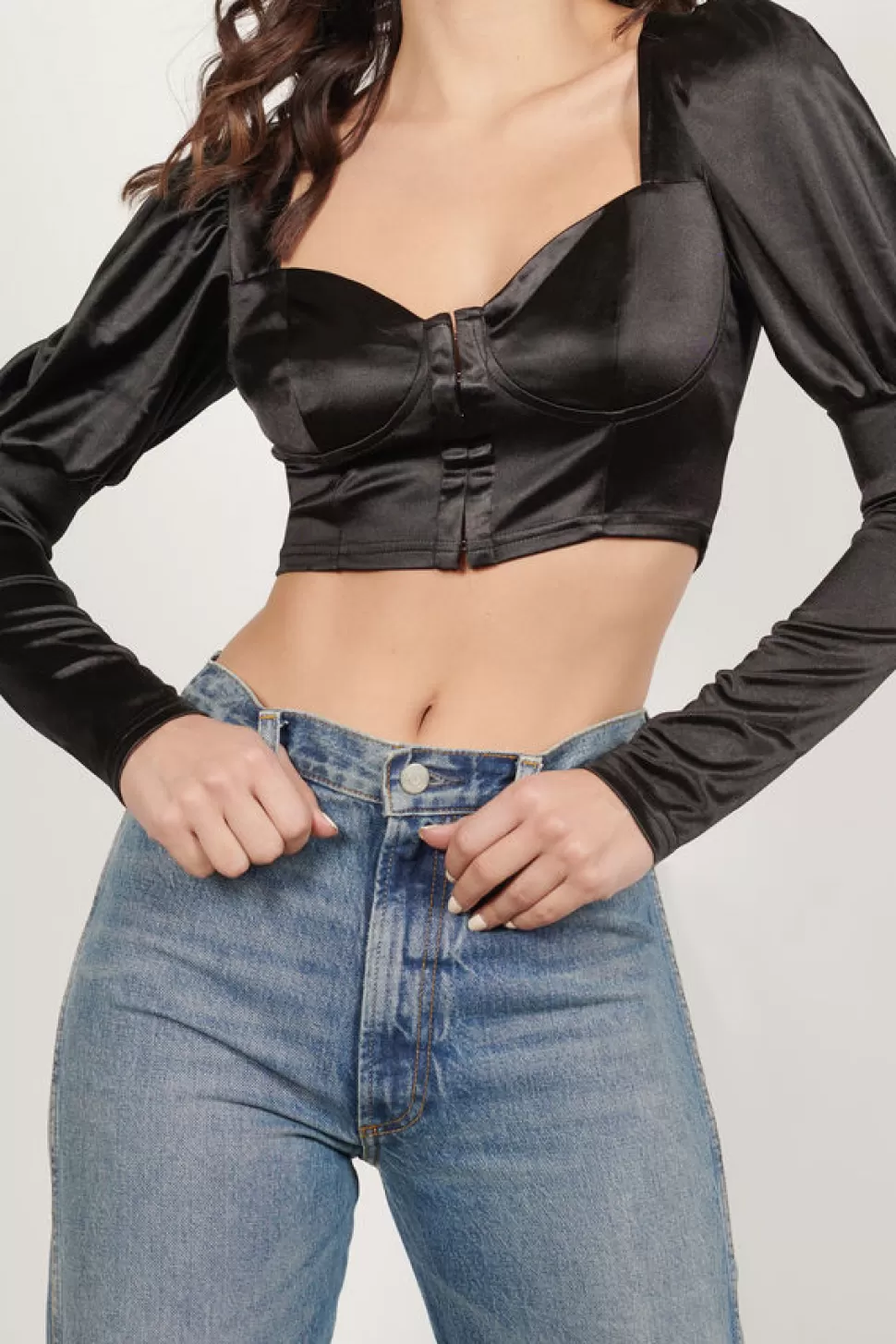 Crop Tops*Tobi Juliette Long Sleeve Crop Top Black