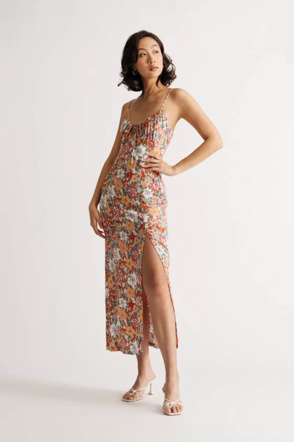 Sundresses*Tobi Just Like You To Floral Slit Midi Dress Multi