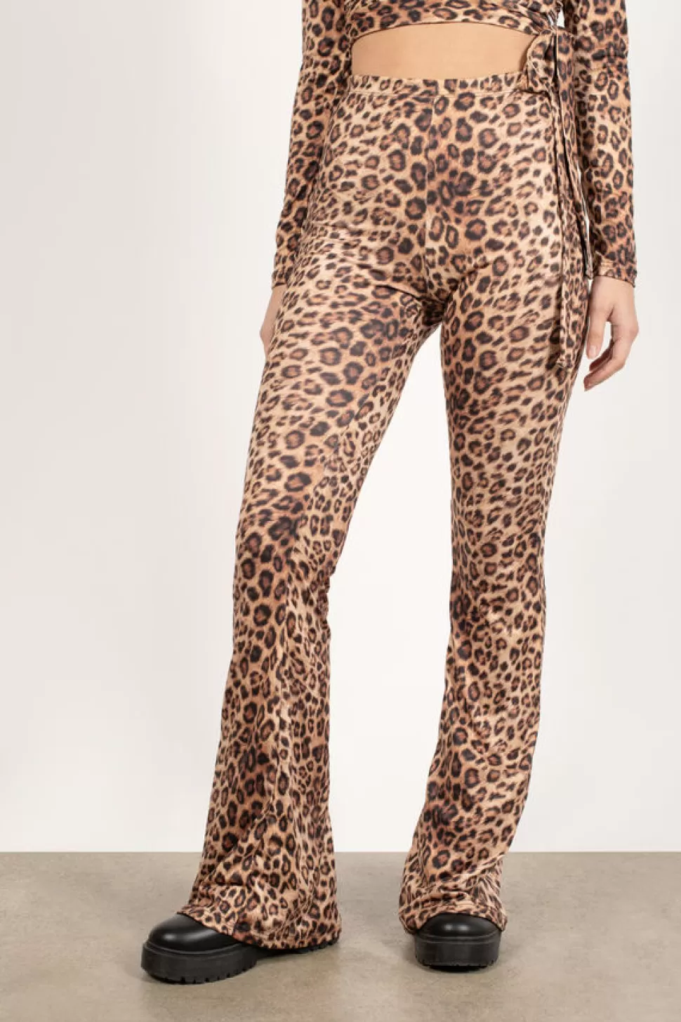 Pants*Tobi Kat Wide Leg Leopard Pants Taupe Multi