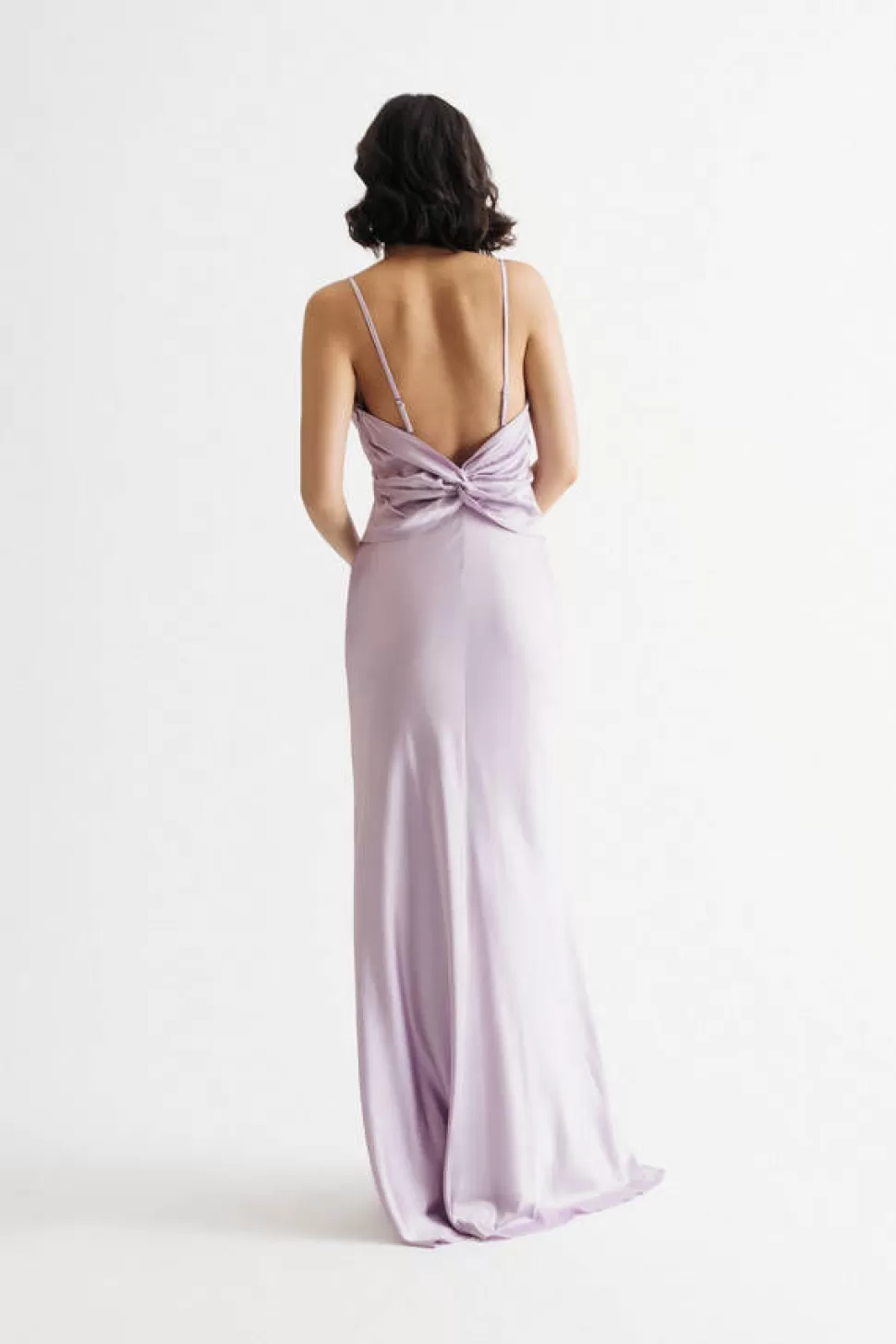 Black Tie & Evening Dresses*Tobi Kaylin Satin Mermaid Back Twist Maxi Dress Lavender