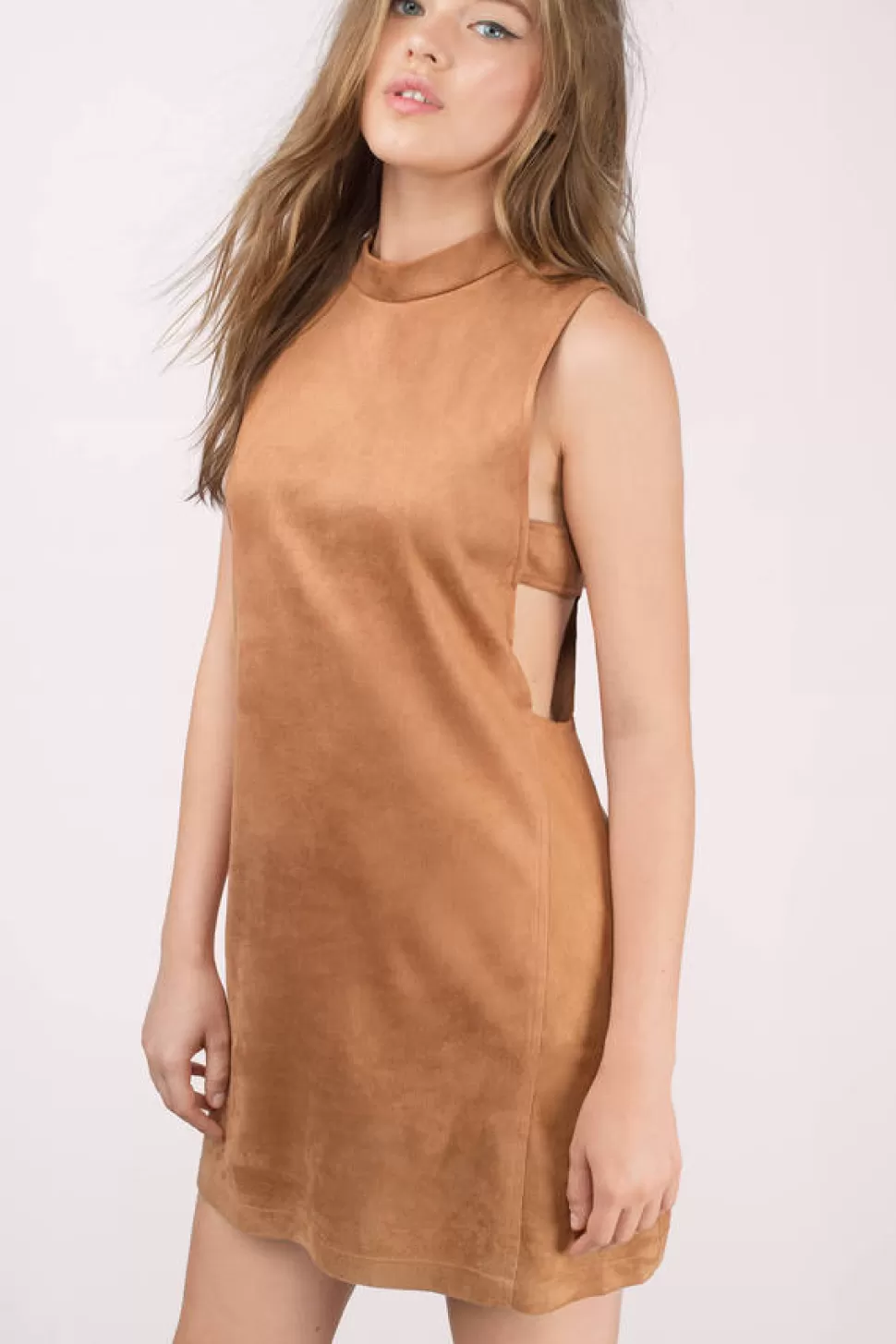 Cut Out Dresses*Tobi Keep It Simple Cut Out Shift Dress Rust Suede