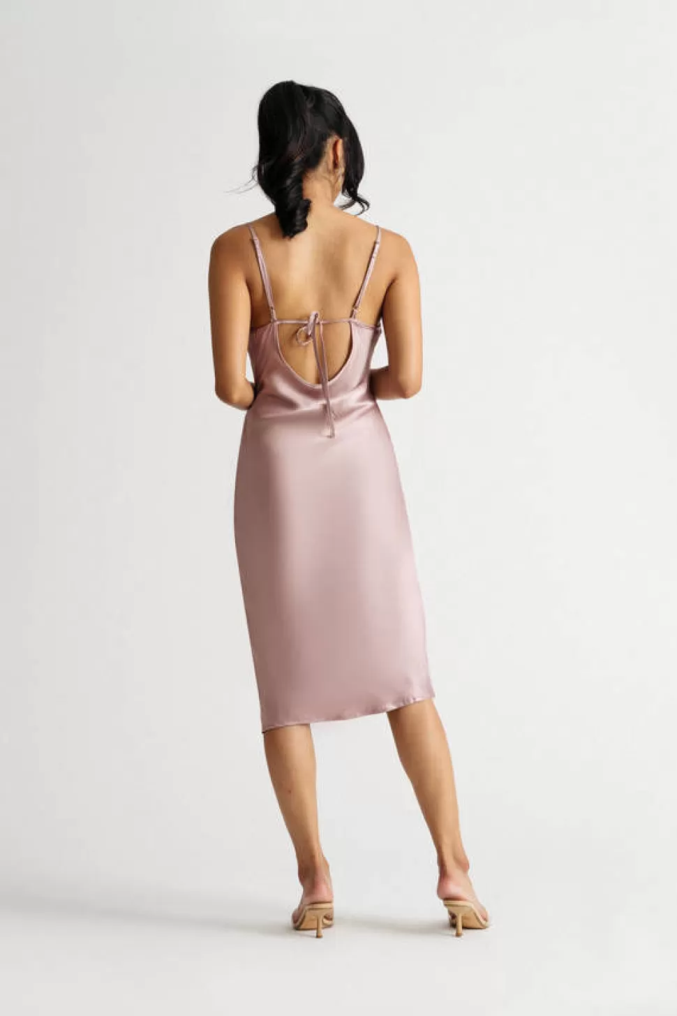 Bodycon Dresses*Tobi Kelsea Satin Cowl Neck Midi Slip Dress Pink | Emerald