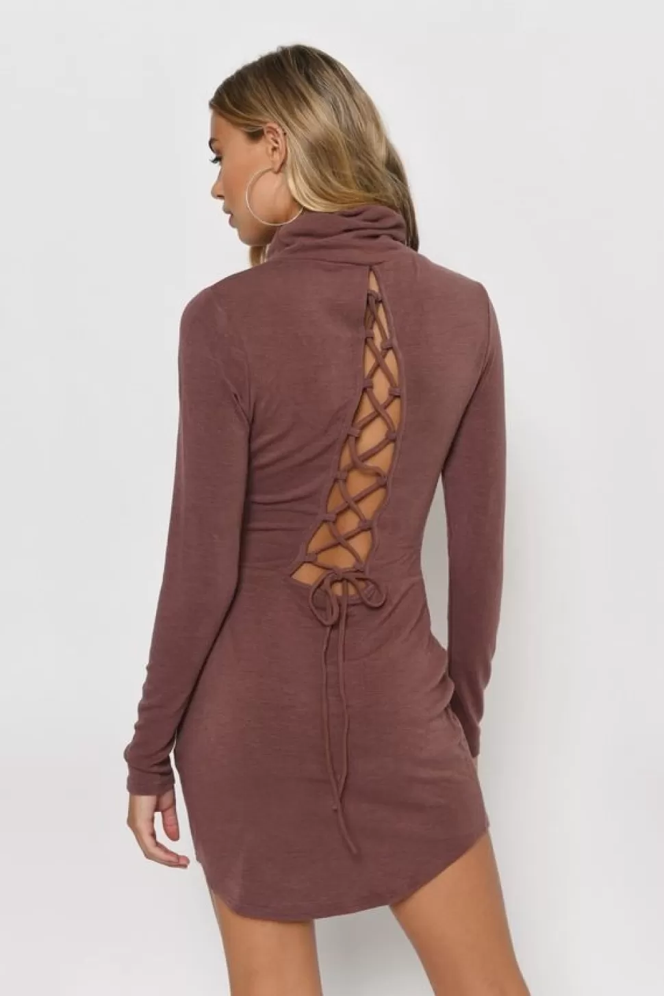 Bodycon Dresses*Tobi Khal Lace Up Bodycon Dress Marsala | Olive