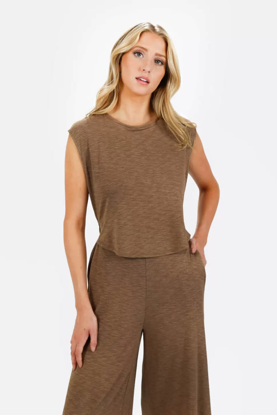 Rompers & Jumpsuits*Tobi Kirah Open Front Wide Leg Jumpsuit Mocha | Khaki Green