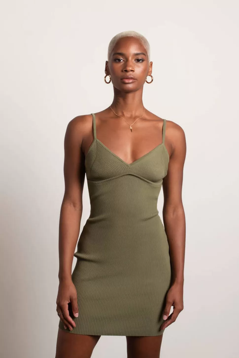 Casual Dresses*Tobi Kourtney Ribbed Bodycon Mini Dress Green