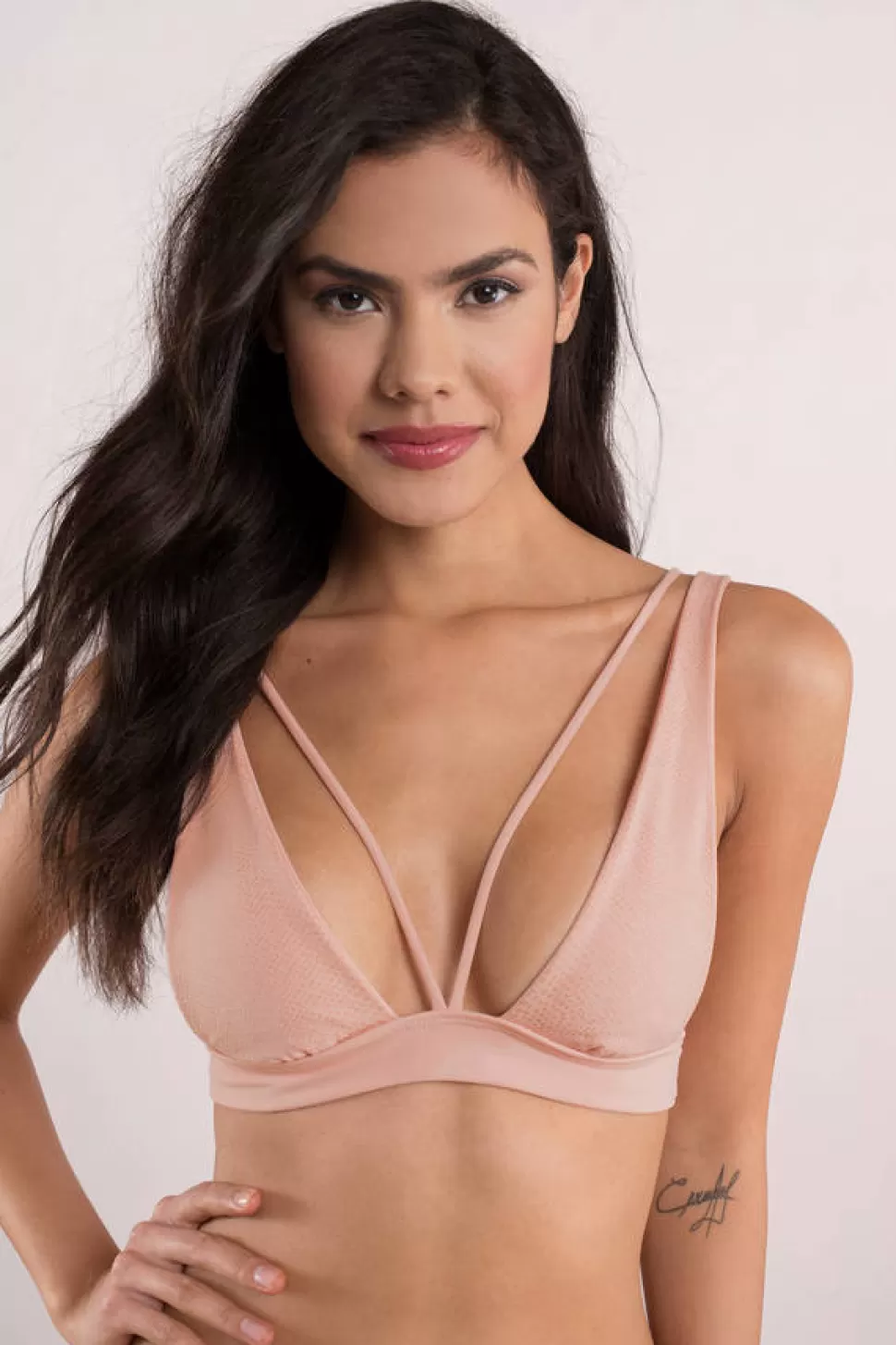 Bikinis*Tobi Larson High Apex Halter Bikini Top Blush